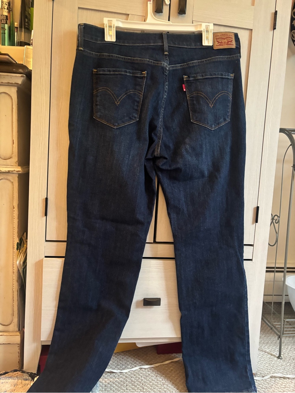 Levi's Women’s 505 Straight Dark Blue Jeans - Picture 9 of 16